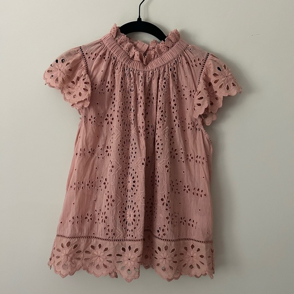 Sea New York Pink Eyelet Blouse Size 4 - Picture 1 of 6